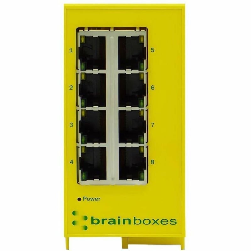 INDUSTRIAL 8 PORT GB ENT SWITCH DIN RAIL MOUNTABLE +5V TO +30V DC - Thumbnail 3
