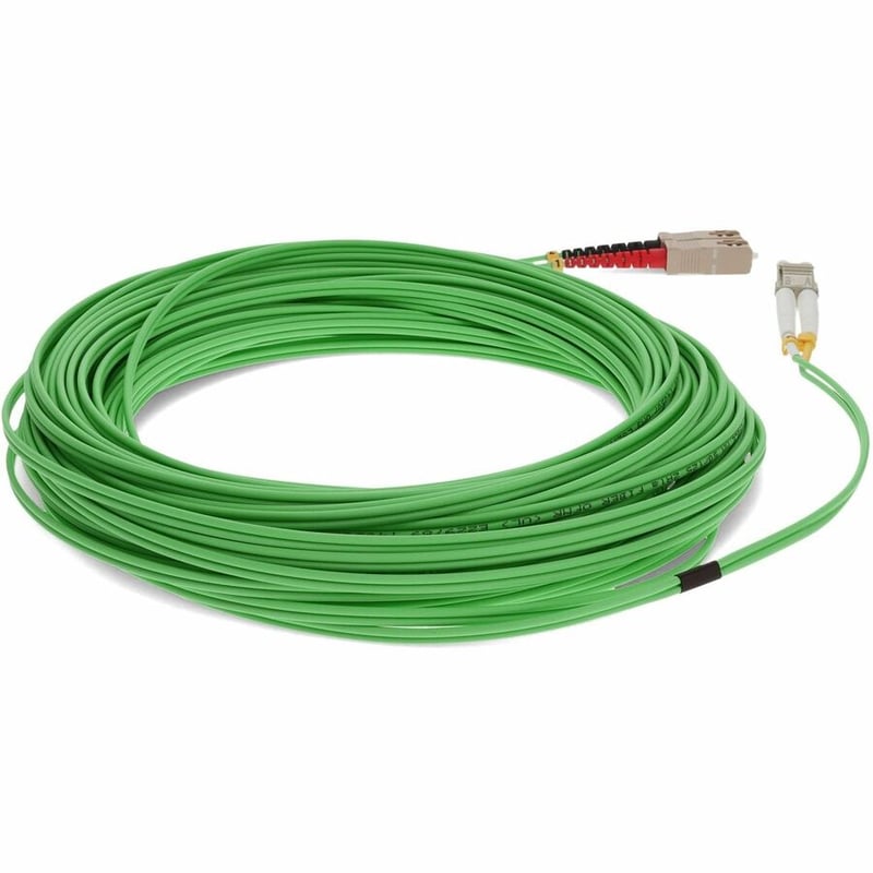 AddOn 20m SC to LC Green OM3 Duplex OFNR (Riser-Rated) TAA Fiber Patch Cable - Thumbnail 5