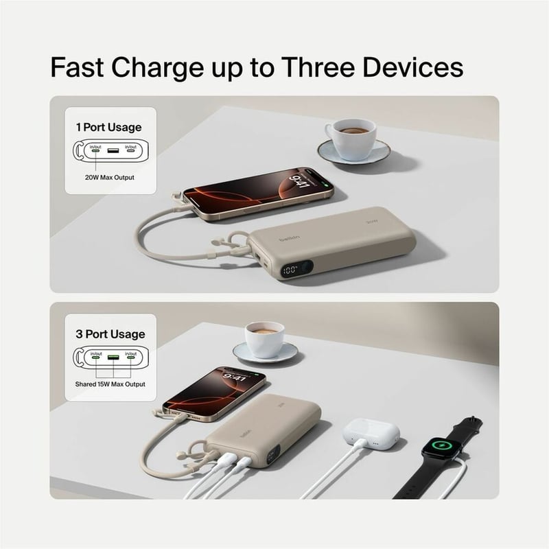 BOOSTCHARGE POWER BANK 20K W/ DISPLAY SAND - Thumbnail 5