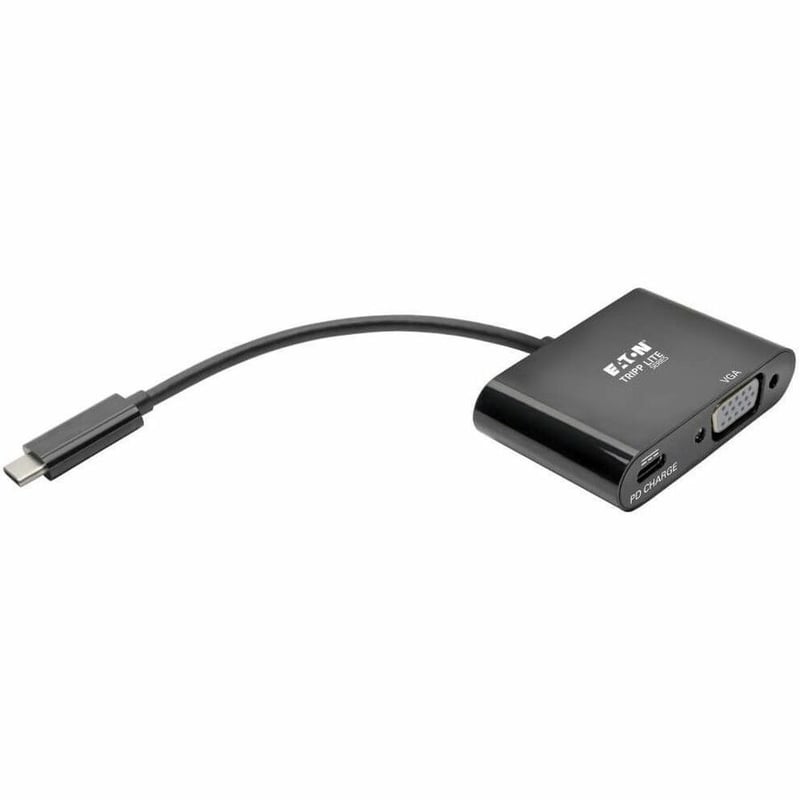Tripp Lite by Eaton USB C to VGA Adapter Converter w/ PD Charging 1080p Black USB Type C to VGA - Thumbnail 3
