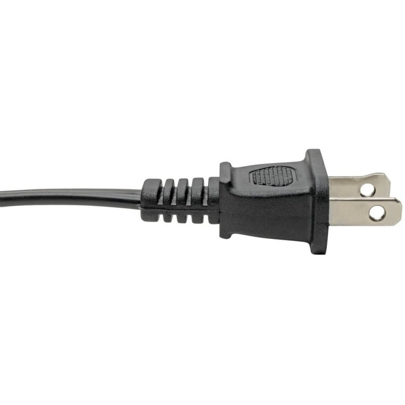 Eaton Tripp Lite Series 2-Slot Non-Polarized Replacement Power Cord, 1-15P to C7 - 10A, 120V, 18 AWG, 6 ft. (1.83 m), Black - Thumbnail 3