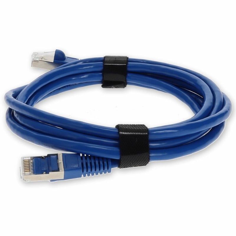 AddOn 9ft Blue CAT 7 Shielded (S/FTP) PVC Ethernet Cable Snagless Bubble Boot RJ-45 M/M - Thumbnail 2