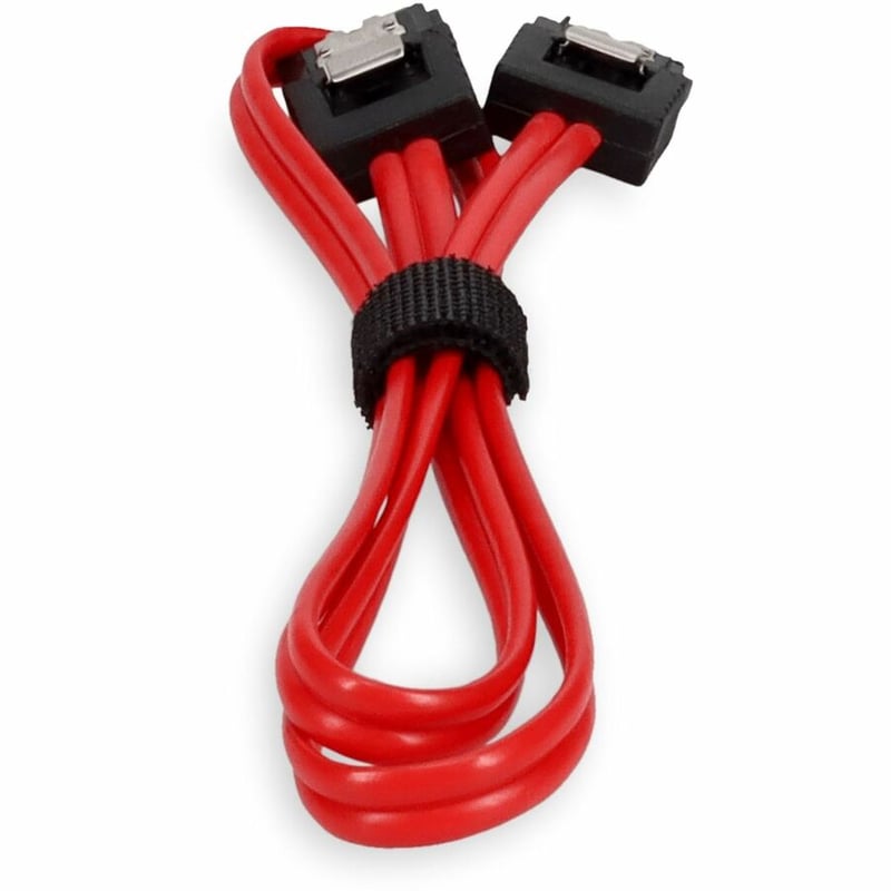AddOn 5-Pack of 1.5ft SATA Flex Male to Male Red Serial Cables - Thumbnail 4