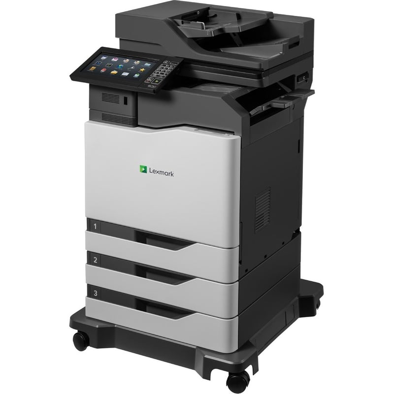 Lexmark CX825dte Laser Multifunction Printer-Color-Copier/Fax/Scanner-55 ppm Mono/55 ppm Color Print-1200x1200 Print-Automatic Duplex Print-250000 Pages Monthly-1750 sheets Input-Color Scanner-1200 Optical Scan-Color Fax-Gigabit Ethernet - Thumbnail 2