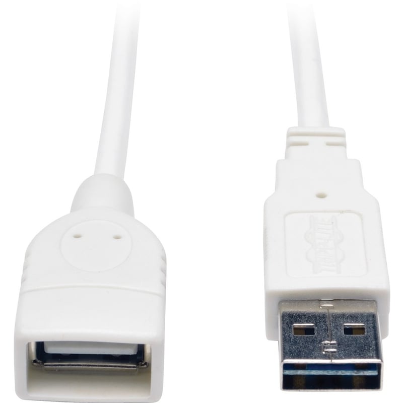 Eaton Tripp Lite Series Universal Reversible USB 2.0 Extension Cable (Reversible A to A M/F), White, 3 ft. (0.91 m) - Thumbnail 2