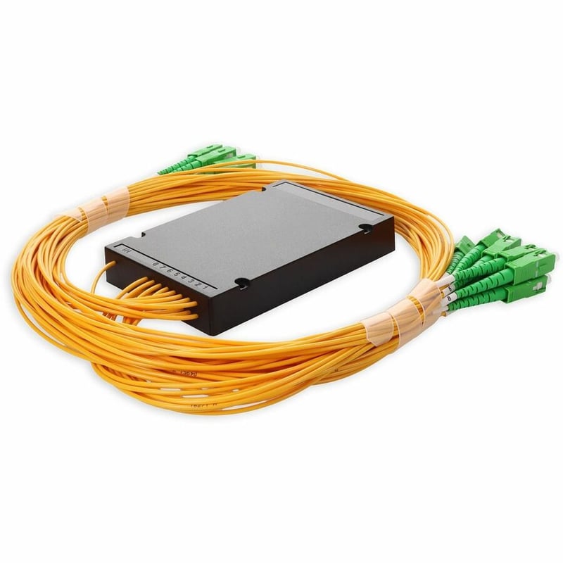 AddOn Single 1xASC 1x (Male) to 16xASC (Male) Yellow OS2 Simplex Fiber Splitter Box with 1.5m pigtails - Thumbnail 5