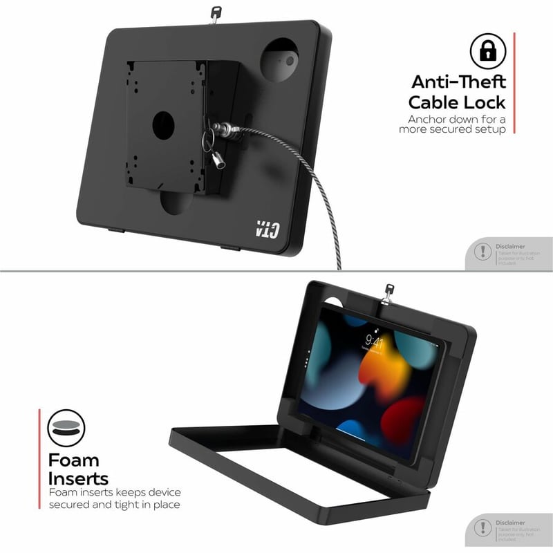 CTA Digital Premium Universal Security Wall & Desk Enclosure for Tablets Including the iPad 10.2-inch (7th/ 8th/ 9th Generation) - Thumbnail 4