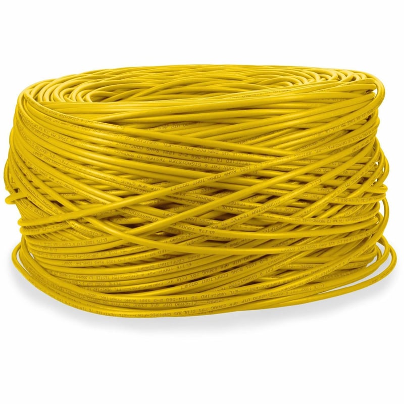 AddOn 1000ft Non-Terminated Yellow CAT 6 Plenum-Rated Bulk Cable TAA - Thumbnail 1
