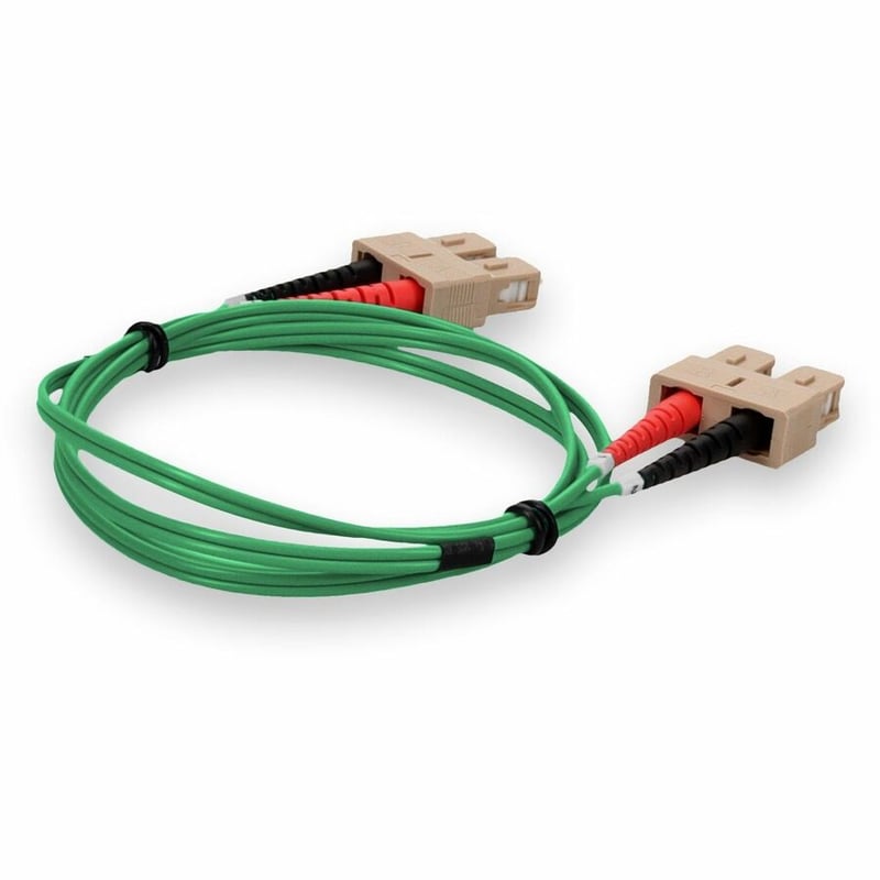 AddOn 2m SC to SC Green OM4 Duplex OFNP (Plenum-Rated) TAA Fiber Patch Cable - Thumbnail 5