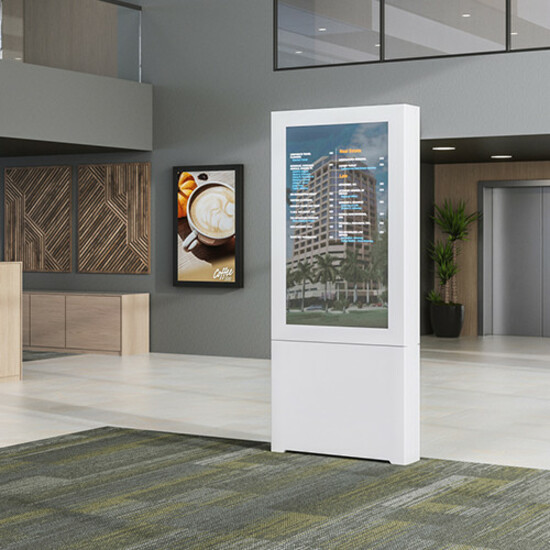 Chief Impact 43 Inch Floor Standing Kiosk - Portrait Orientation - Black - Thumbnail 2