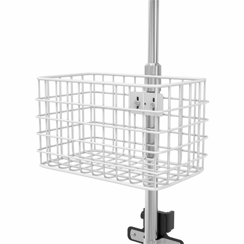 CTA Digital Medical Rolling Cart with VESA Articulating Arm, Basket, and Power Strip Holder - Thumbnail 4