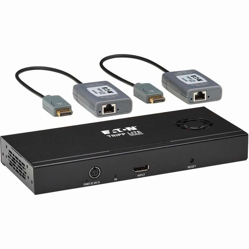Eaton Tripp Lite Series 2-Port DisplayPort to DisplayPort Splitter/Extender Kit over Cat6, MST Hub, 8K/4K 60 Hz, DP 1.4, Up to 230 ft. (70 m), TAA - Thumbnail 1