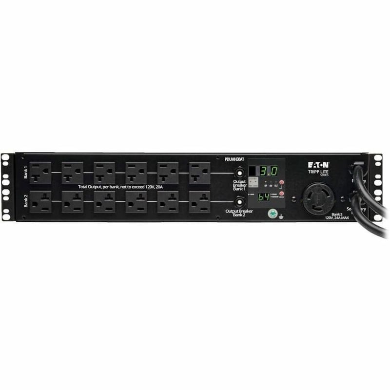 Tripp Lite by Eaton PDU 2.9kW Single-Phase Local Metered Automatic Transfer Switch PDU 2 120V L5-30P Inputs 24 5-15/20R & 1 L5-30R Outputs 2U TAA - Thumbnail 2