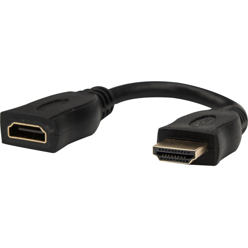 Rocstor Premium 6in High Speed HDMI Port Saver Cable M/F - Ultra HD 4k x 2k HDMI Cable - HDMI - 1 x HDMI Female - 1 x HDMI Male - Black Extension Cable - Thumbnail 1