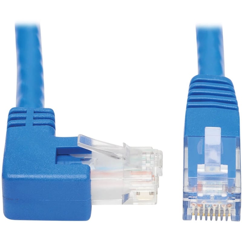 Eaton Tripp Lite Series Right-Angle Cat6 Gigabit Molded UTP Ethernet Cable (RJ45 Right-Angle M to RJ45 M), Blue, 20 ft. (6.09 m) - Thumbnail 1