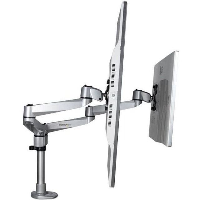 StarTech.com Desk Mount Dual Monitor Arm, Premium Articulating Desktop VESA Mount up to 27" (17.6lb/8kg) Displays, Height Adjustable - Thumbnail 2