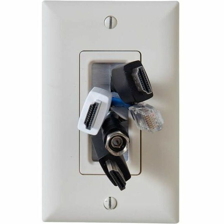 Sanus In-Wall Cable Management Brush Wall Plate - Antique White - Thumbnail 5