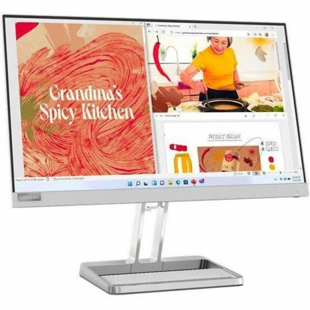 Lenovo L22i-40 22" Class Full HD LED Monitor - 16:9 - Cloud Gray - Thumbnail 2