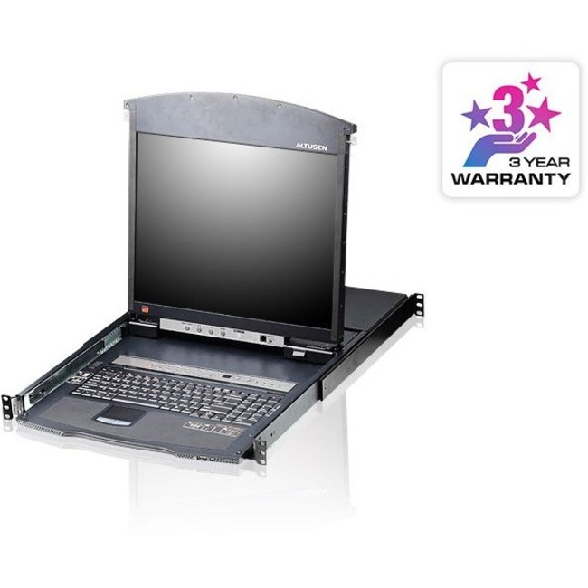 ATEN 8-Port 19in. Dual Rail CAT5 LCD KVM TAA Compliant - Thumbnail 1