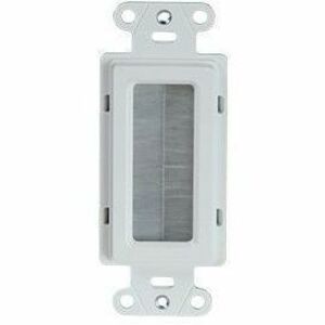 On-Q Cable Access Strap, White, HDMI, Coaxial, Cat5e / Cat6 Access Wall Plate - Thumbnail 1
