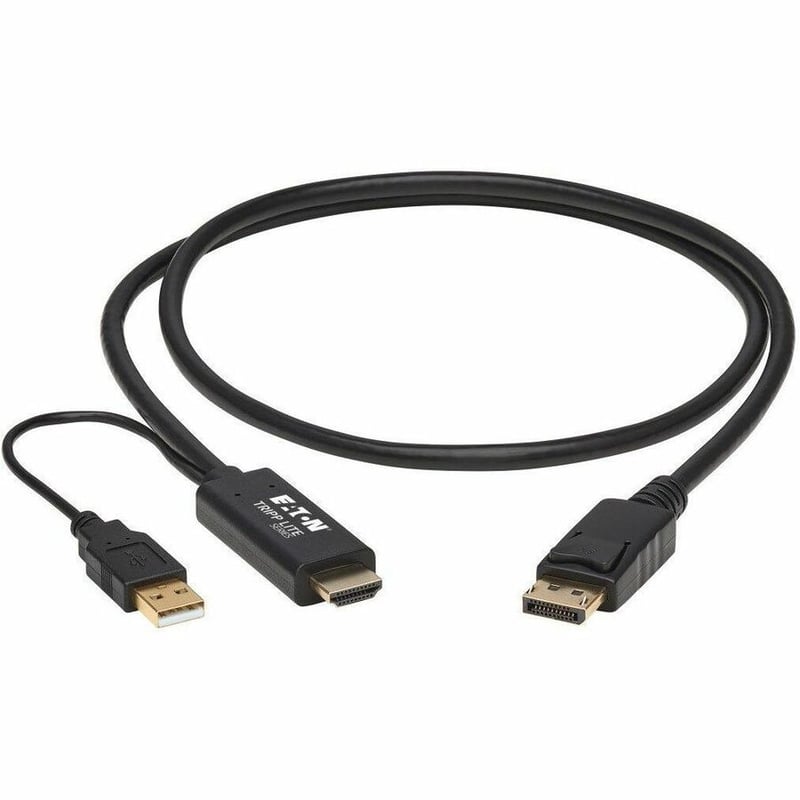 Eaton Tripp Lite Series HDMI to DisplayPort Active Adapter Cable (M/M) - 4K, USB Power, Black, 1 m (3.3 ft.) - Thumbnail 3