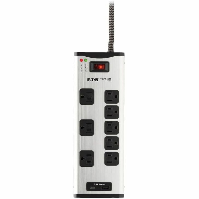 Tripp Lite by Eaton 8-Outlet Surge Protector with 1 USB-A and 1 USB-C (3.9A Shared) - 8 ft. Cord 2100 Joules Metal Housing - Thumbnail 5