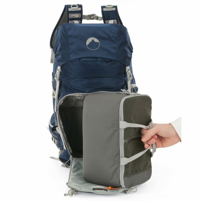 Lowepro Rover Pro AW 35L Carrying Case (Backpack) Camera, Tripod, Lens, Camera Flash, Monopod, Tent, Accessories, Helmet - Blue, Light Gray - Thumbnail 3
