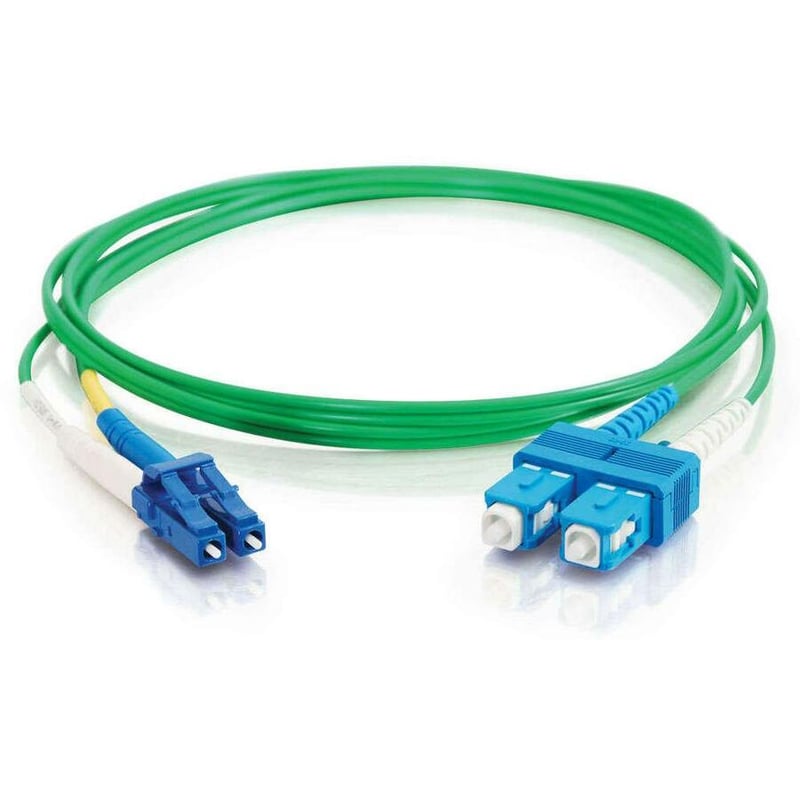 C2G-3m LC-SC 9/125 OS1 Duplex Singlemode PVC Fiber Optic Cable - Green - Thumbnail 2