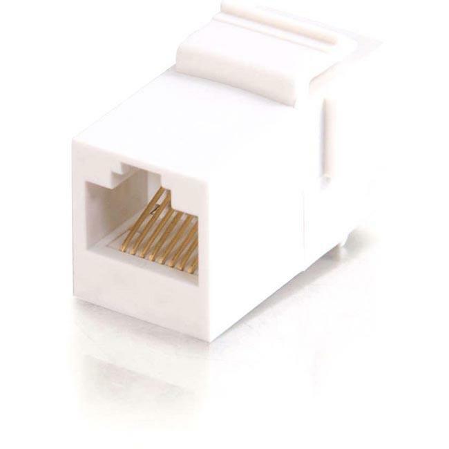 C2G RJ45 (8P8C) Coupler Keystone Insert Module - White - Thumbnail 1