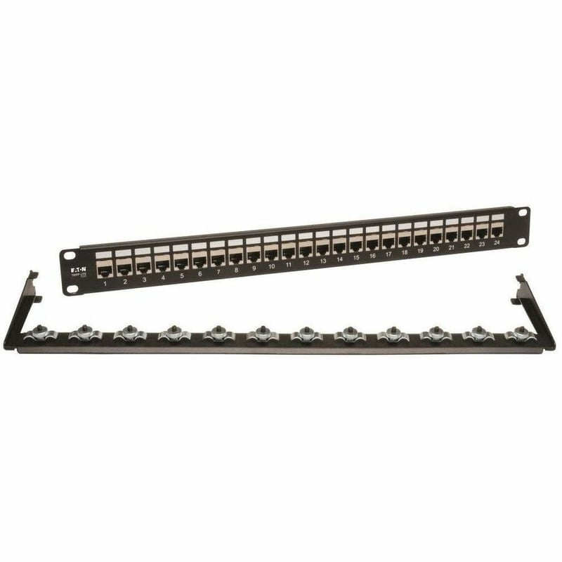 24PORT 1U CAT6/CAT5 PATCH PANEL RM/STP SHIELDED/FEEDTHROUGH RJ45 - Thumbnail 3
