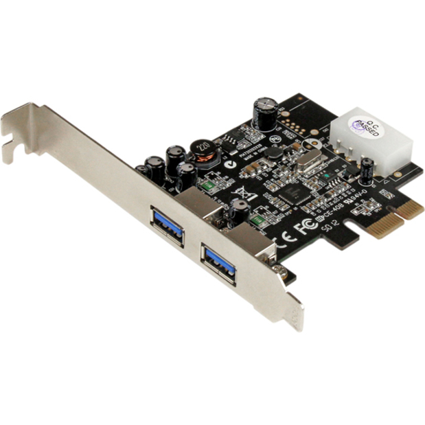 StarTech.com 2 Port PCI Express (PCIe) SuperSpeed USB 3.0 Card Adapter with UASP - 5Gbps - LP4 Power - Thumbnail 2
