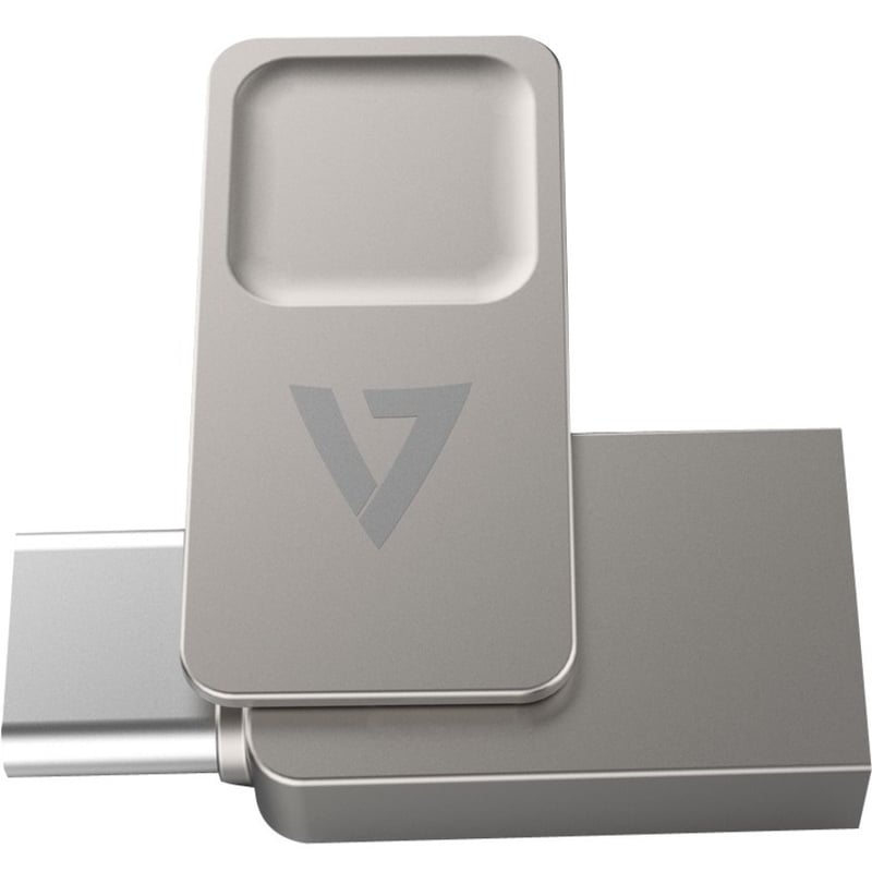V7 VF3128GTCV7 USB-C Dual-Purpose Flash Drive USB3.2 - Type A 128GB - Thumbnail 2