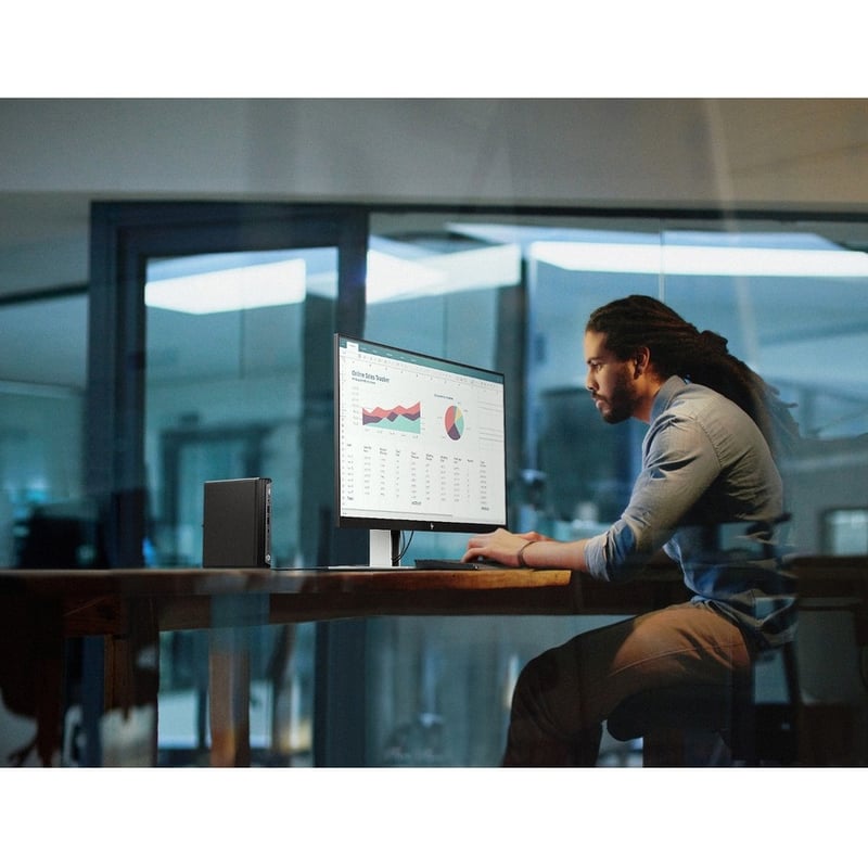 HP EliteDesk 805 G6 Desktop Computer - AMD Ryzen 5 PRO 4650GE Hexa-core (6 Core) - 32 GB RAM DDR4 SDRAM - 256 GB M.2 PCI Express NVMe SSD - Desktop Mini - Thumbnail 4