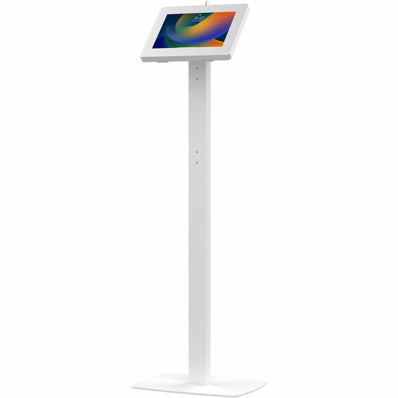 CTA Digital Premium Thin Profile Floor stand with Security Enclosure for 10.2-inch iPad 7th/ 8th/ 9th Gen & More (White) - Thumbnail 3