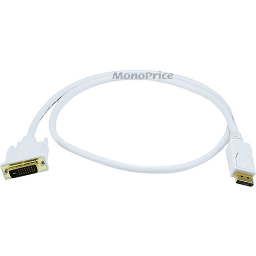 DISPLAYPORT TO DVI CABLE - WHITE 3FT - Thumbnail 1