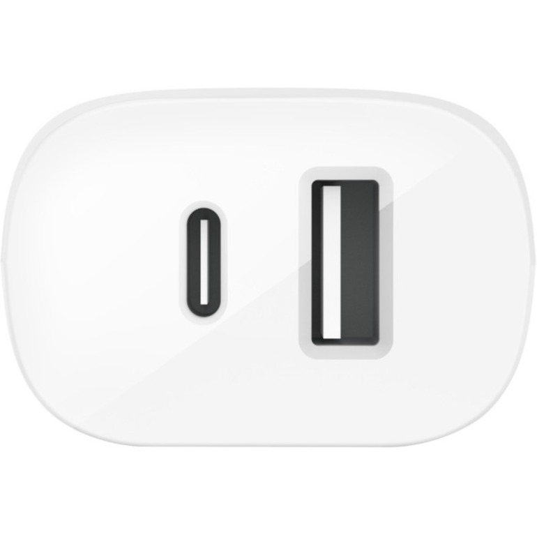 Belkin 37W Portable Dual Port USB-C Wall Charger - 1xUSB-A (12W), 1xUSB-C (30W) - Fast Charging - Power Adapter - White - Thumbnail 4