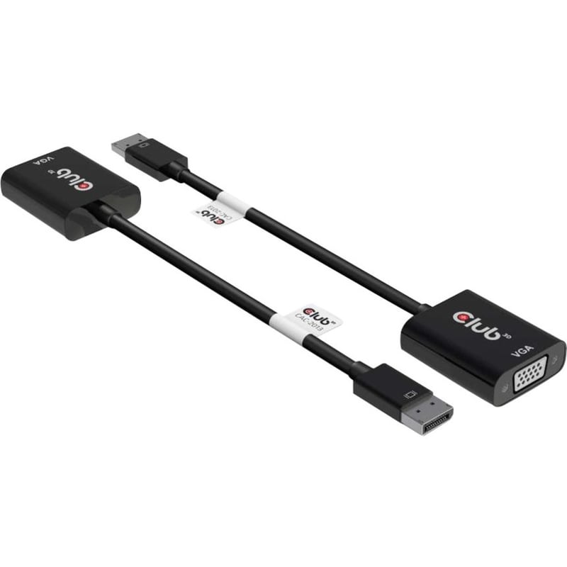 Club 3D DisplayPort to VGA Black Active Adapter M/F - Thumbnail 1