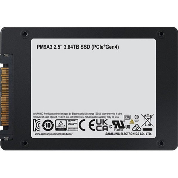 Samsung PM9A3 3.84 TB Solid State Drive - 2.5" Internal - PCI Express NVMe (PCI Express NVMe 4.0 x4) - Thumbnail 5