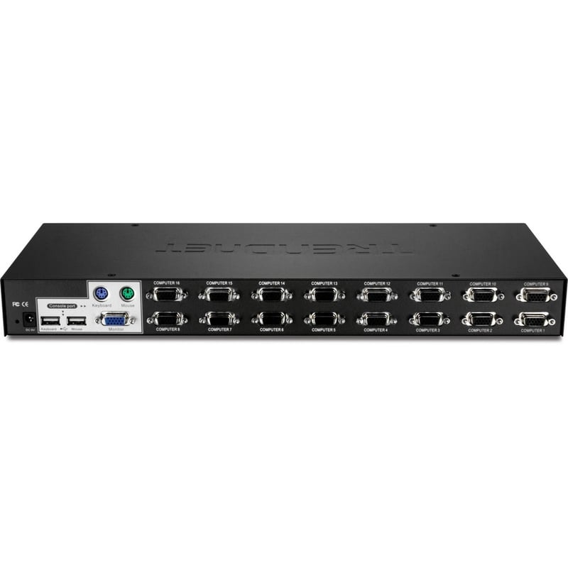 TRENDnet 16-Port Rack Mount USB KVM Switch, VGA and USB Connection, Supports USB and PS/2, Auto-Scan, Device Monitoring, Audible Feedback, Plug and Play, Hot Pluggable, Rack Mountable, Black, TK-1603R - Thumbnail 4