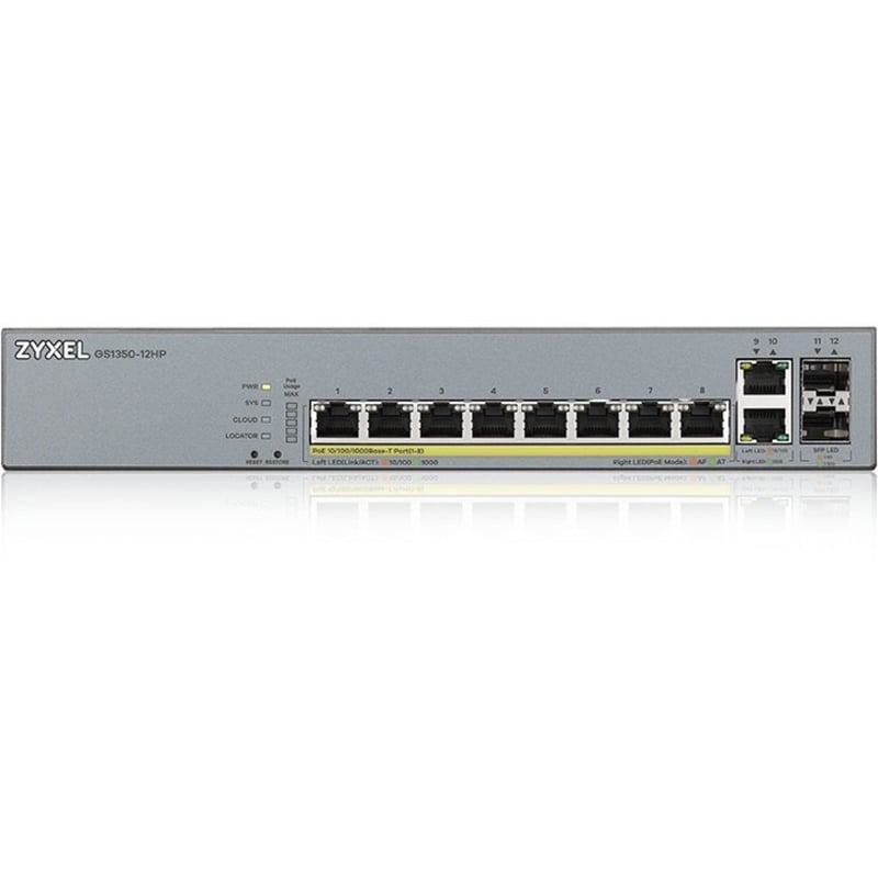 ZYXEL 8-port GbE Smart Managed PoE Switch with GbE Uplink - Thumbnail 2