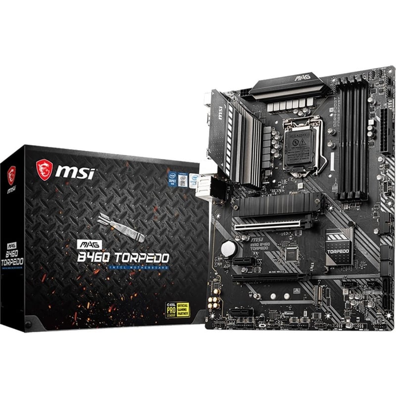 MSI MAG B460 TORPEDO Desktop Motherboard - Intel B460 Chipset - Socket LGA-1200 - Intel Optane Memory Ready - ATX - Thumbnail 1