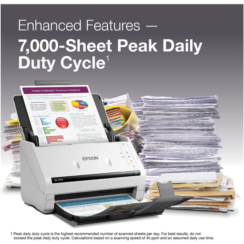 Epson DS-770 II Large Format Sheetfed Scanner - 600 dpi Optical - Thumbnail 5