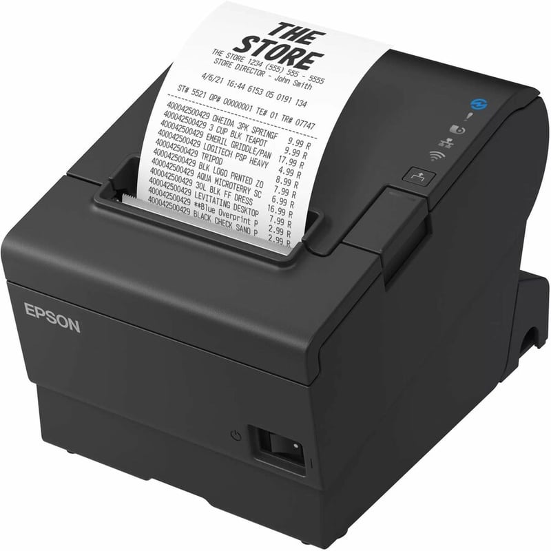 Epson OmniLink TM-T88VII Direct Thermal Printer - Monochrome - Receipt Print - Ethernet - USB - USB Host - Serial - With Cutter - Black - 19.69 in/s Mono - 180 dpi - For PC, SPARC, Mac, iOS, Android - Thumbnail 3
