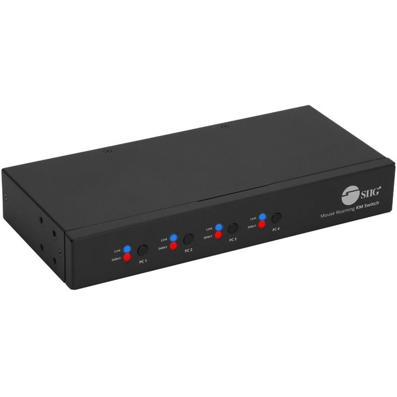 SIIG 4-Port Roaming KM Switch w/USB 2.0 Hub - Thumbnail 1