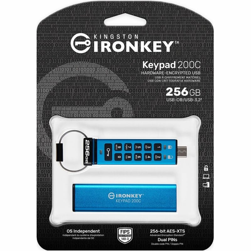 IronKey Keypad 200 256GB USB 3.2 (Gen 1) Type C Flash Drive - Thumbnail 2