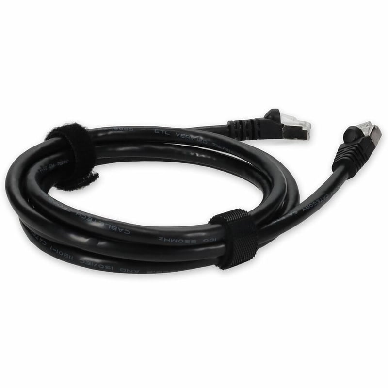 AddOn 2ft Black CAT 6A Shielded PVC Ethernet Cable Snagless Easy Clear Boot RJ-45 M/M - Thumbnail 5
