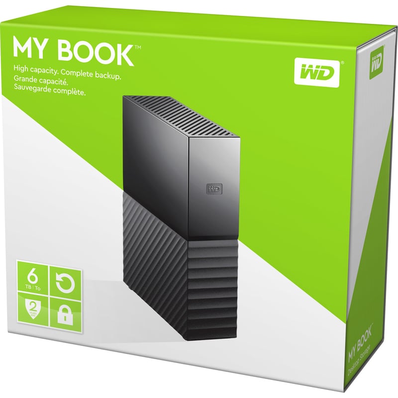 WD My Book 6TB USB 3.0 desktop hard drive with password protection and auto backup software - Thumbnail 3