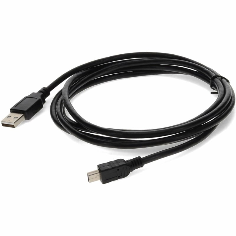 AddOn 6ft USB 2.0 (A) Male to Mini-USB 2.0 (B) Male Black Cable - Thumbnail 1