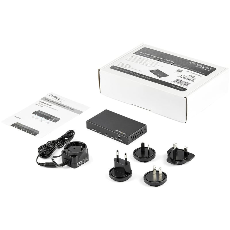 StarTech.com 2 Port HDMI Splitter - 4K 60Hz - 1x2 Way HDMI 2.0 Splitter - HDR - ST122HD202 - Thumbnail 2