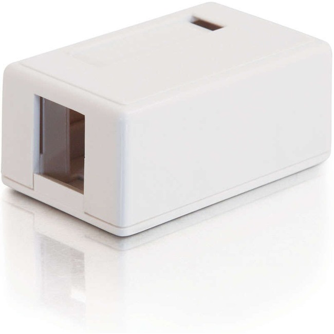 C2G 1-Port Keystone Jack Surface Mount Box - White - Thumbnail 1
